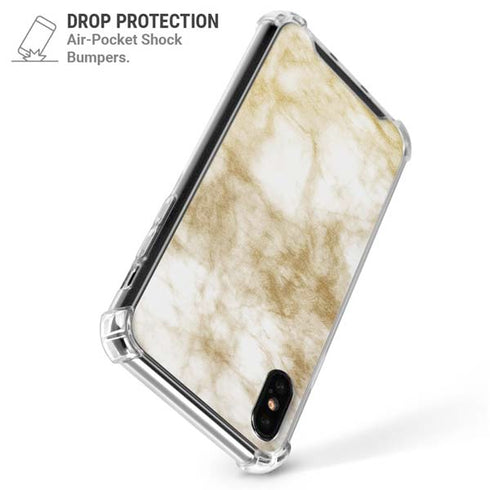 Gold and White Marble iPhone XS Max Clear Case